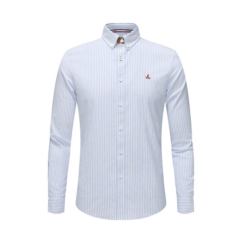 Navigare Men's Striped Oxford Long-Sleeve Warm Shirt