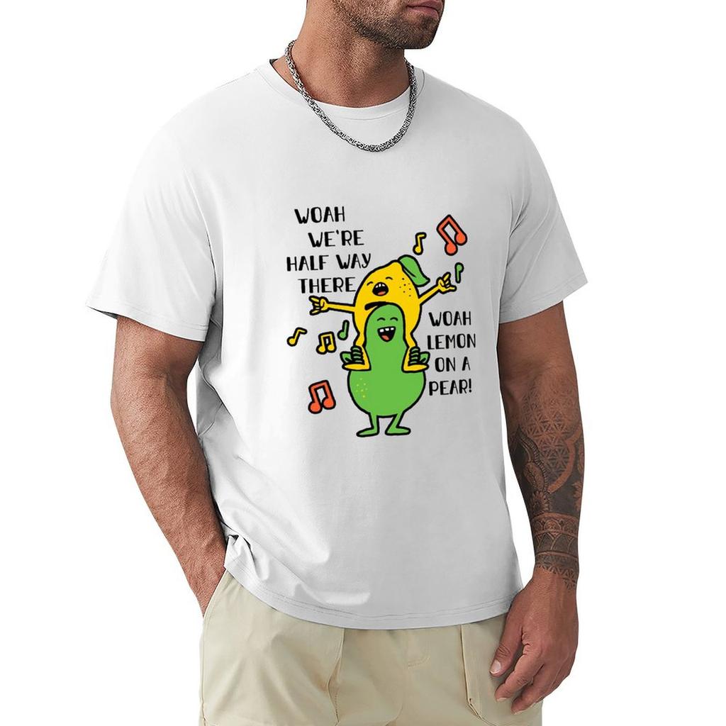 Lemon On A Pear Funny Foodie Lyric Meme Tshirt Casual Daily Wear Short Sleeve Top