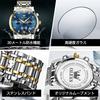 OLEVS Watch for Men Moon Phase Timer Quartz Stainless Steel Band Simple Fashion Waterproof Luminous Date Watch for men Blue