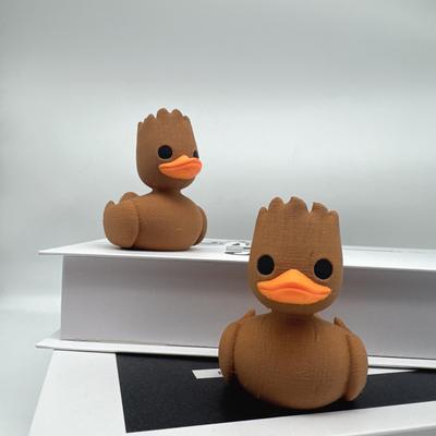 3D-gedruckte Groot-Entenstatue, Gummi-Ente mit Groot-Thema, Langlebiger Kunststoff, Desktop-Büro-Heimdekoration für drinnen/draußen, Einzigartiges Design