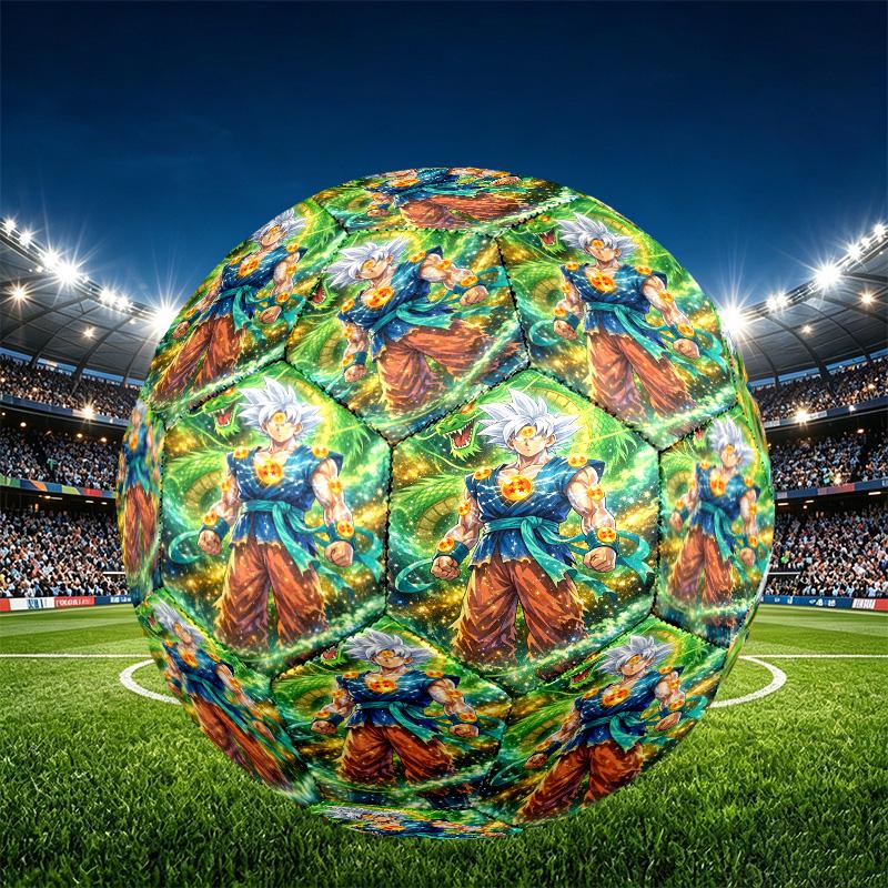 DRAGON BALL Print Size 5 Soccer Ball, PU Wear Resistant Football for Match Training and Daily Practice, Birthday Gift for Soccer Fans