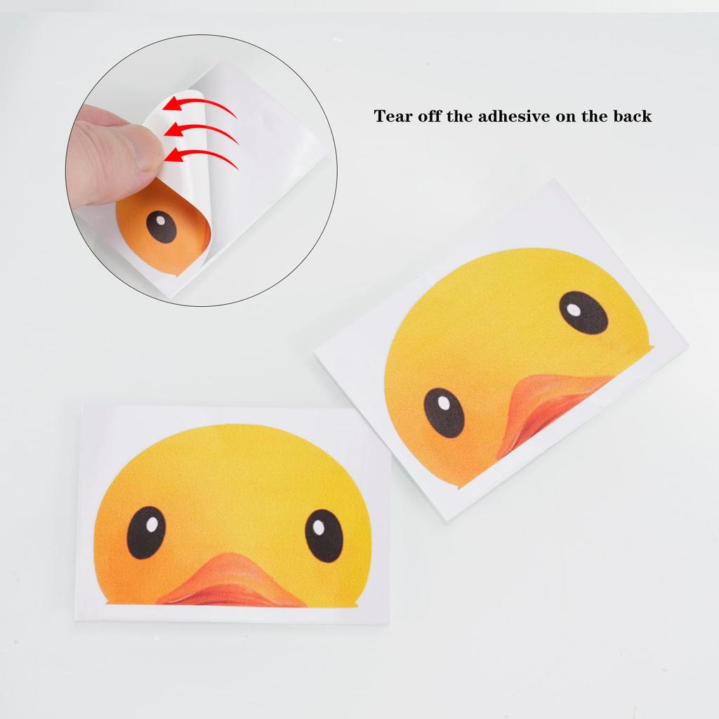 Duck Peeker Rear View Mirror/Windshield Decal,2 Pcs Cute Duck Car Mirror Sticker Vinyl Truck Window Sticker