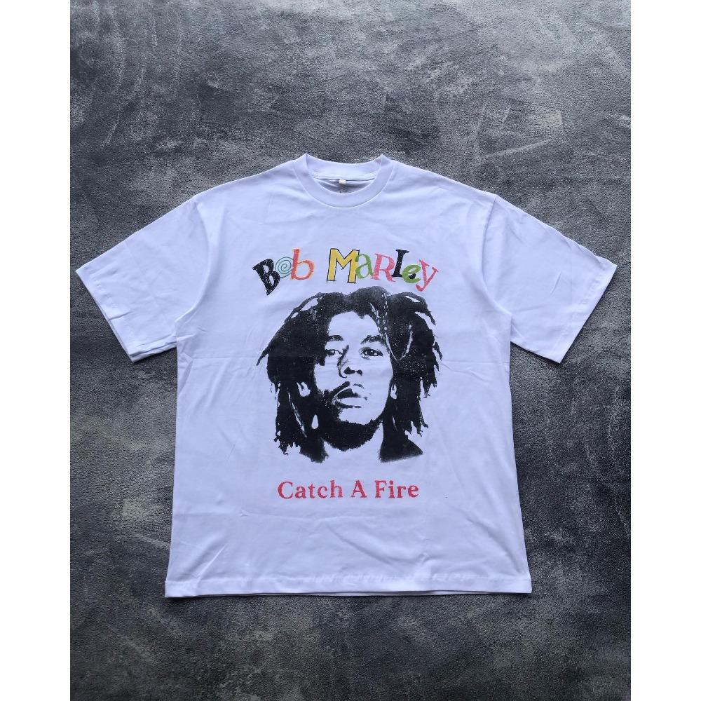 Summer Men BOB MARLEY T-shirts  Printed Knit Plus Size T-Shirt Oversized T Shirt  Y2k Top  Harajuku  Gothic Women Clothing