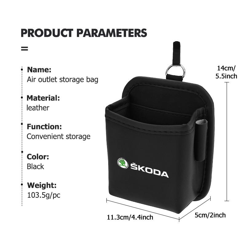 UMVB1 For Skoda Car Storage Bag Air Vent Dashboard Tidy Hanging Organizer Box Auto Accessories Kodiaq Fabia Kamiq Karoq Octavia 2 3