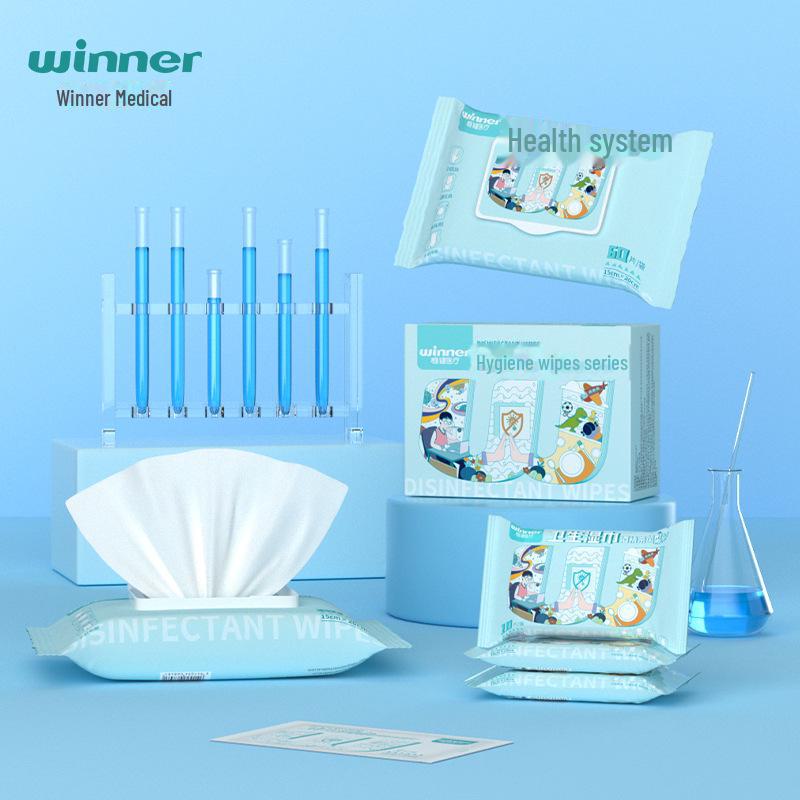 Winner Tragbare Desinfektions-Feuchttücher mit 75 % Alkohol