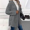 2024 Autumn/Winter European & American Hooded Solid Color Long Sleeve Cardigan Jacket