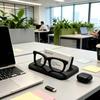 Porte-cartes de visite et présentoir en forme de lunettes, Organisateur de bureau moderne en plastique, Design de cadre décoratif pour bureau