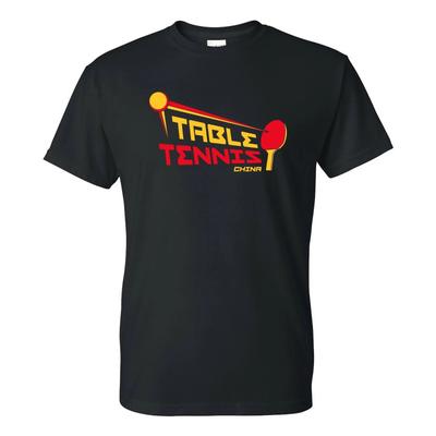 China Table Tennis - Summer Sports Competition T Shirt - Black