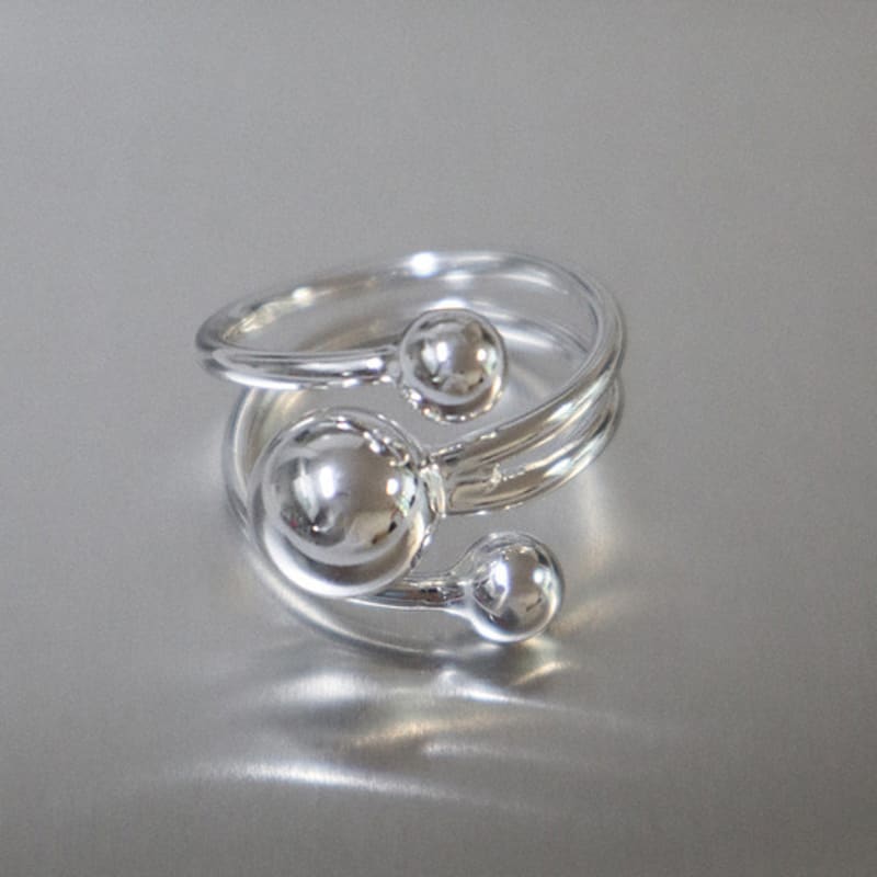 OudStudio Layered Ball Open Ring