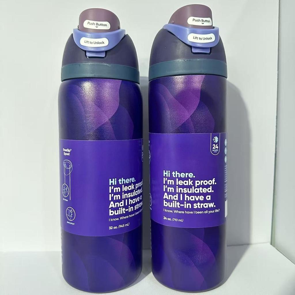 Borraccia in Acciaio Inossidabile 32oz Borraccia Termica Sottovuoto con Cannuccia e Tappo Ermetico Borracce Termiche Portatili da Mano