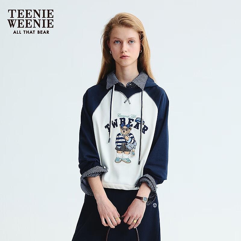 Teenie Weenie Women's Color-block Bear Hooded Sweatshirt
