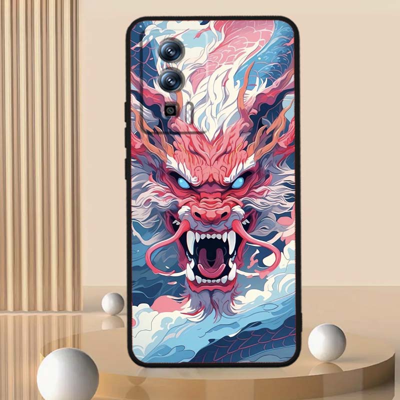 Anime Dragon Design Phone Case For Xiaomi Redmi 12 13C 12C 13 10C 9T A2 9A 9C 7A Note 10S 8T 10 9 8 Pro 4G 5G Black
