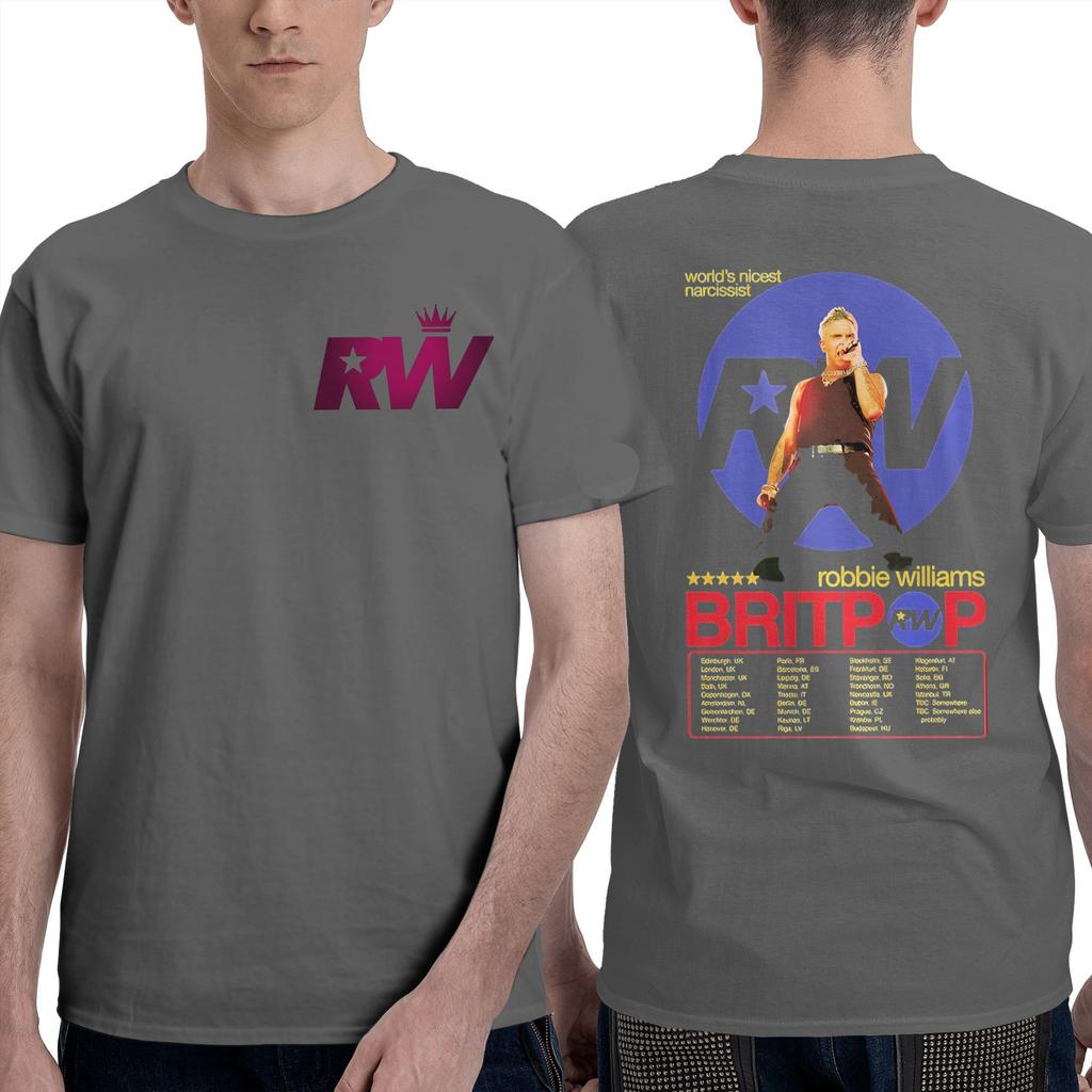 Harajuku T Shirt Vintage Robbie Williams Live 2025 Concert T Shirts  Fashion Tshirt for Men Summer Casual Short Sleeve Tees