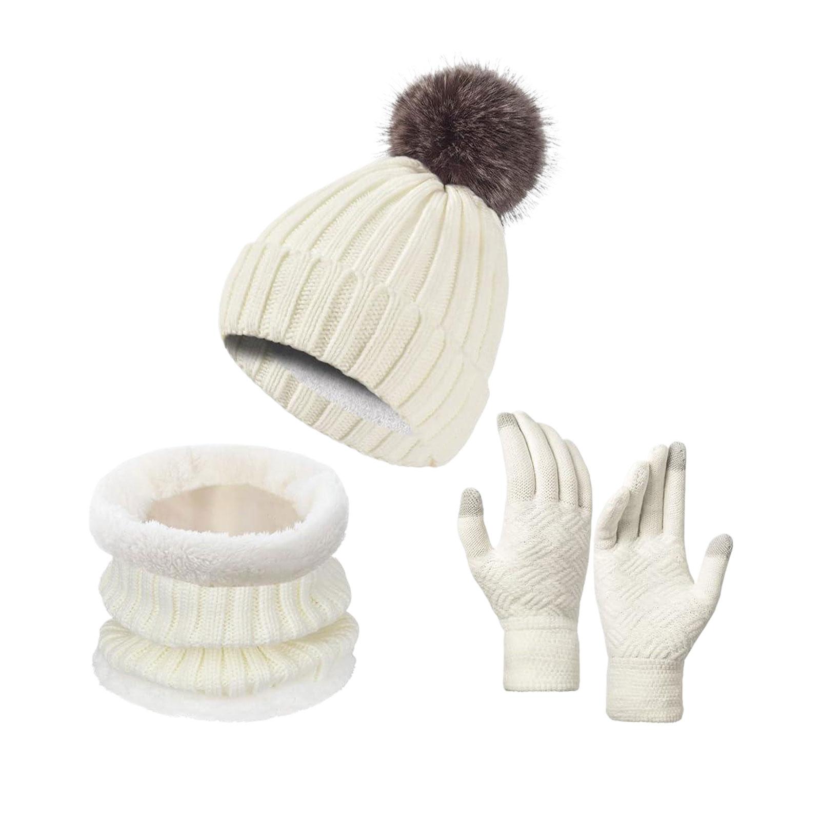 

3 шт. Тканевый женский зимний модный набор Шапка Шарф и Перчатки для женщин Набор Шапка Шарф и Перчатки Женский