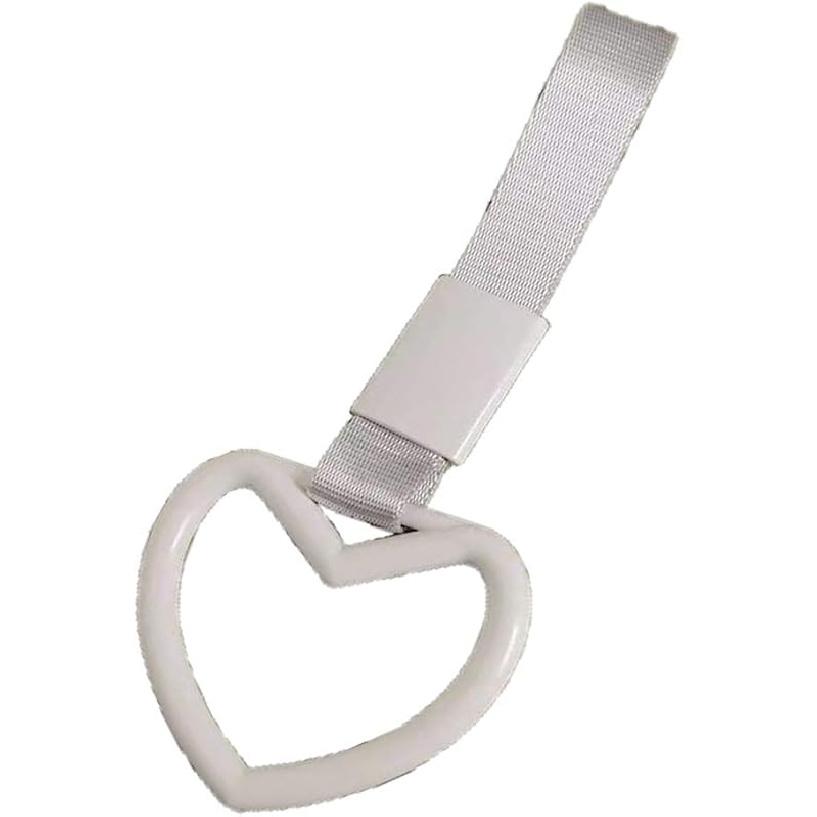 1 шт. Сердце JDM Цурикава Подвесное кольцо Ручка для автобуса и поезда метро Ручной ремешок Дрифт для автомобиля (Сердце: черный) Heart: White/Silver