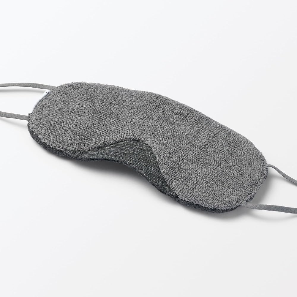 MUJI Cotton Blend Travel Eye Mask - Dark Gray - Approx. 9.5×20cm