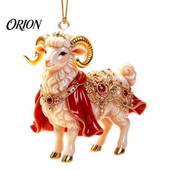 Holiday Tree Ornaments 2D Flat Christmas Sheep Hanging Ornament with Lanyard, Acrylic Decorations Pendant for Home Party Festive Decor And Seasonal