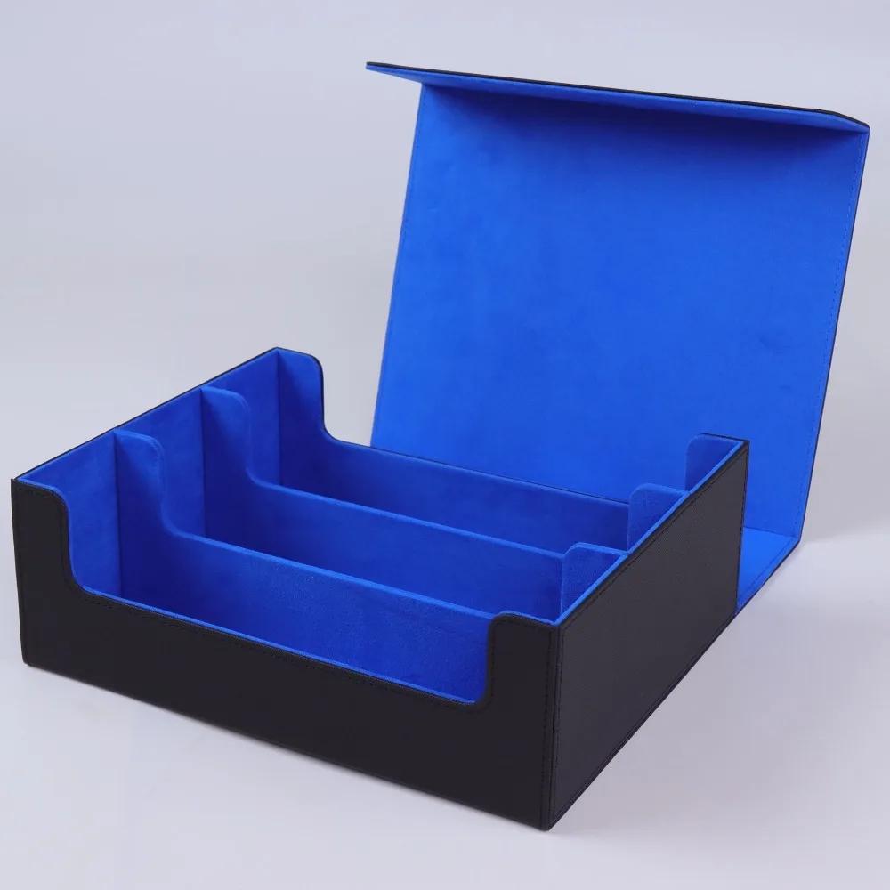Fashion PU Leather Card Deck Box Flannel Collection Window Collection Box Game Card Organizer Children