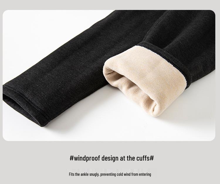 Men's Thick Fleece-Lined Wool-Cotton Cashmere Slimming Pants - Extra Warm Winter Knee Pads