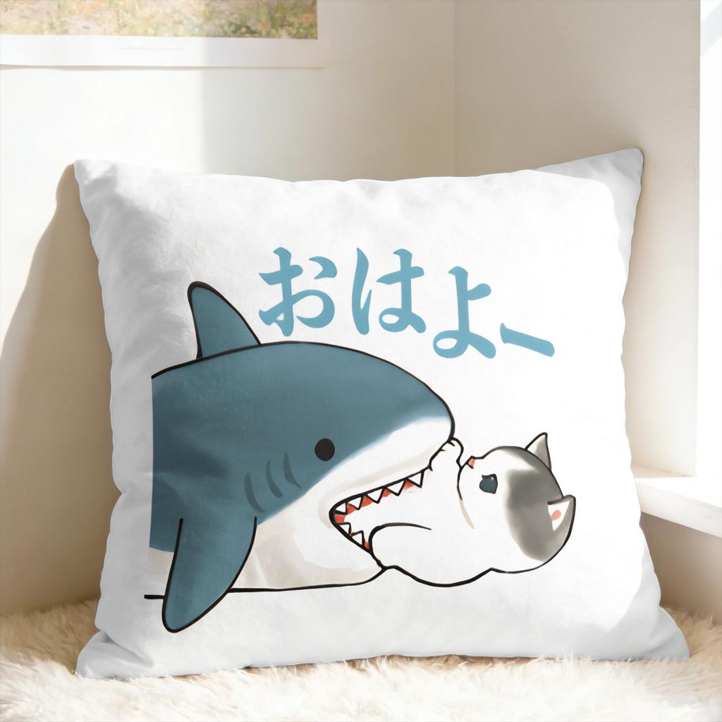 Sharks And Kittens Pillow Cover Soft Cushion Cover Cute Funny Pillow Case For Couch Sofa Bedroom