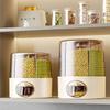 Rotating Grain Storage Box: Insect- and Moisture-Proof Sealed Rice Container with Dividers.