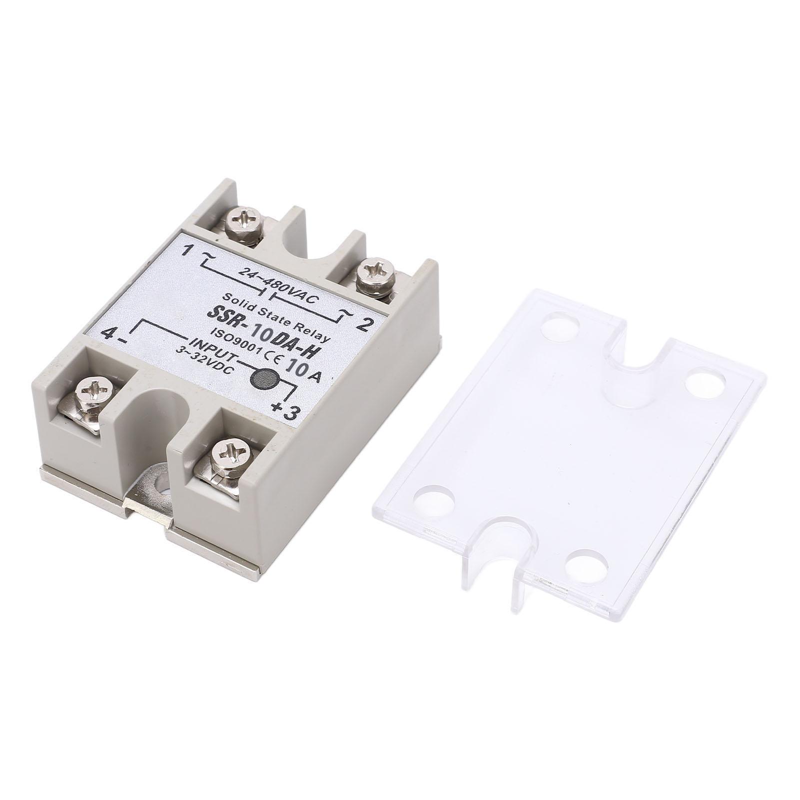

10A Single Phase Solid State Relay SSR Relay Module for Control System 3‑32VDC 24‑480VAC