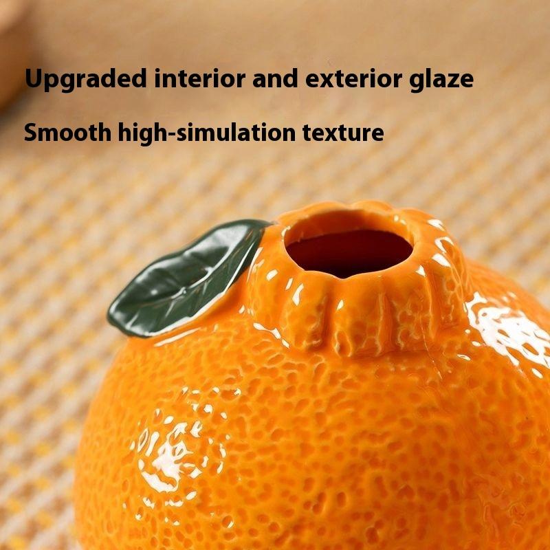 Orange Fruit Shaped Flower Vase Propagation Plastic Vase Desktop Art Vase Tabletop Decoration Bunch Centerpieces Home Decoration
