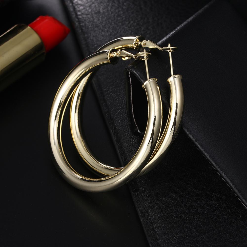 18K Gold Earrings Pretty 5MM Hoop Earrings 925 Sterling Silver for Woman Fine Christmas Gifts Fine Fashion Party Jewelry