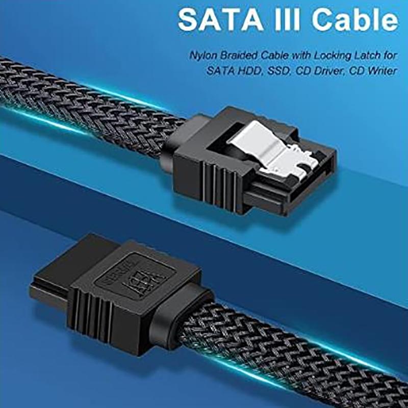 Sata 3.0 Iii Sata3 7Pin Data Cable 6Gb/S Ssd Cables Hdd Hard Disk Drive Cord Line With Nylon Premium Sleeved