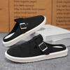 Men's Solid Color Baotou Half Drag Casual Daily Flat Heel Comfortable Breathable New Fashion Versatile Trend Men's Slippers