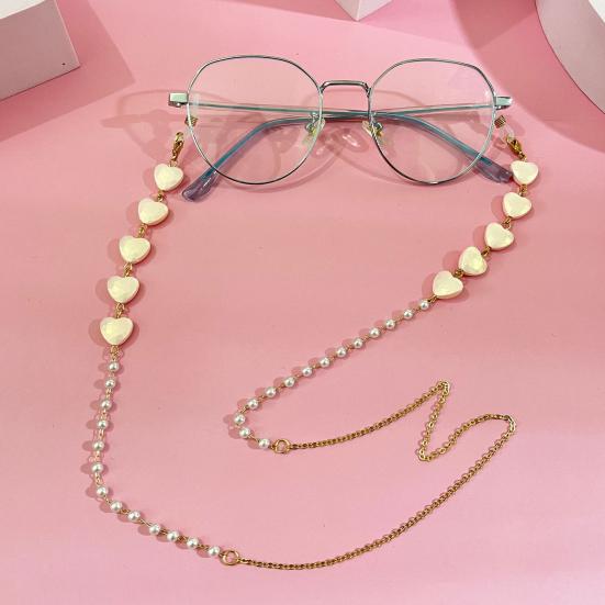 Glasses Chain Faux Pearl Design Corrosion Resistant Glass Eyeglasses Holder Strap Decorative Beaded Chain
