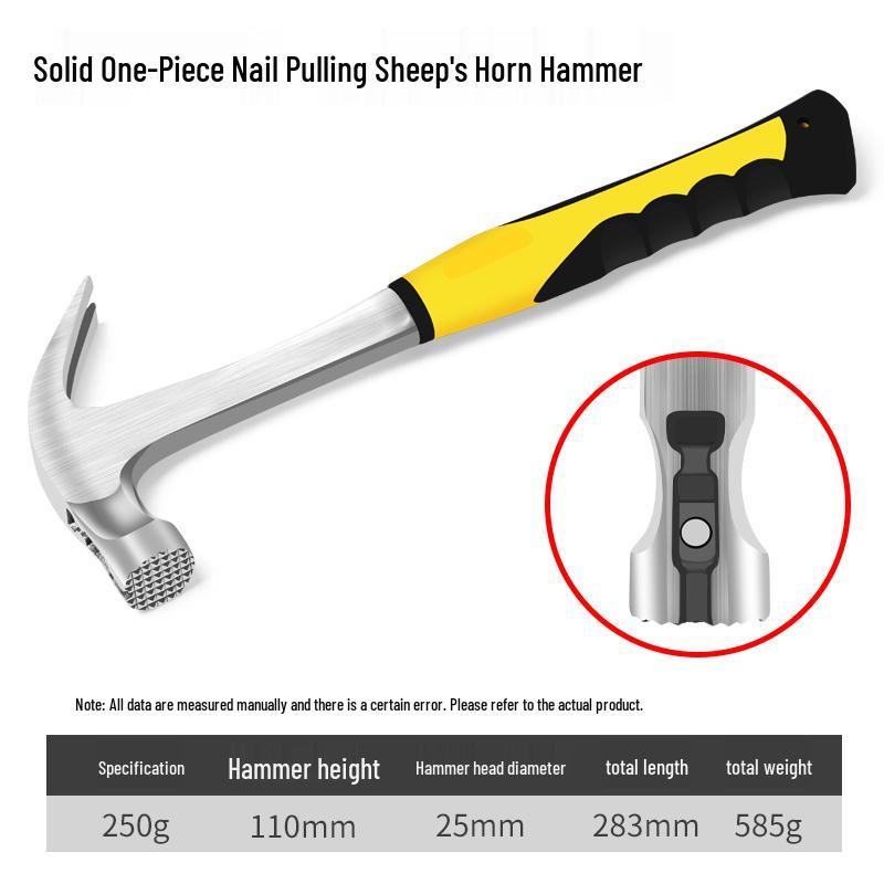 Multifunktionaler achteckiger Nagelhammer mit Widderhornkralle für die Holzbearbeitung