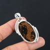 Easter Sale Oval Mahogany Obsidian Stone 925 Silver Trendy Mother Unique Pendant