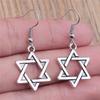 Vintage Neue Mode Einfach Judentum Menora Davidstern Charmante Hängeohrringe Für Dame Damen Schmuck Geschenk