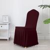 Banquet Chair Cover Thickened Elastic Pleated Skirt Dining Chair Cover Wedding Hotel Party Venue Decoration Simple and Versatile