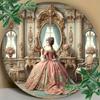 Retro Iron Wall Art 20x20cm Round Metal Sign Victorian Style Vintage Decor for Bar Home