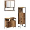 Bathroom Furniture Set with Shelf and Door 3 Pcs Brown Particleboard
