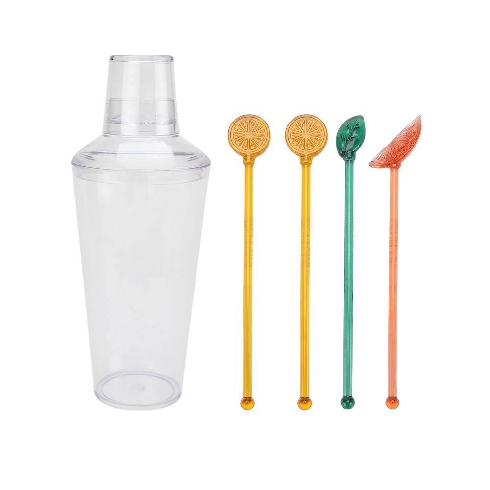 

Acrylic Cocktail Shaker Set with Swizzle Sticks Lightweight Shatter-Resistant Indoor Outdoor Entertaining Party Essential United States