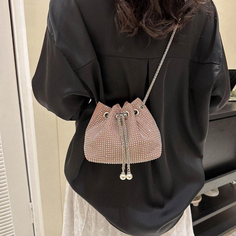 Stylish Chain Crossbody Bucket Bag 2023 New Large Capacity Pu Leather Trendy Handbag