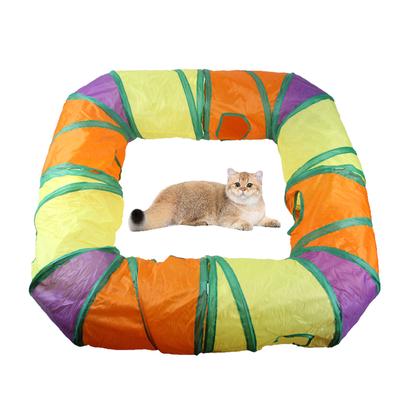 Katzenspielzeug Tunnelröhre L-förmige Tunnel Zusammenklappbares Kätzchen Spielzelt Interaktives Spielzeug Versteck Katzenhaus für Kaninchen