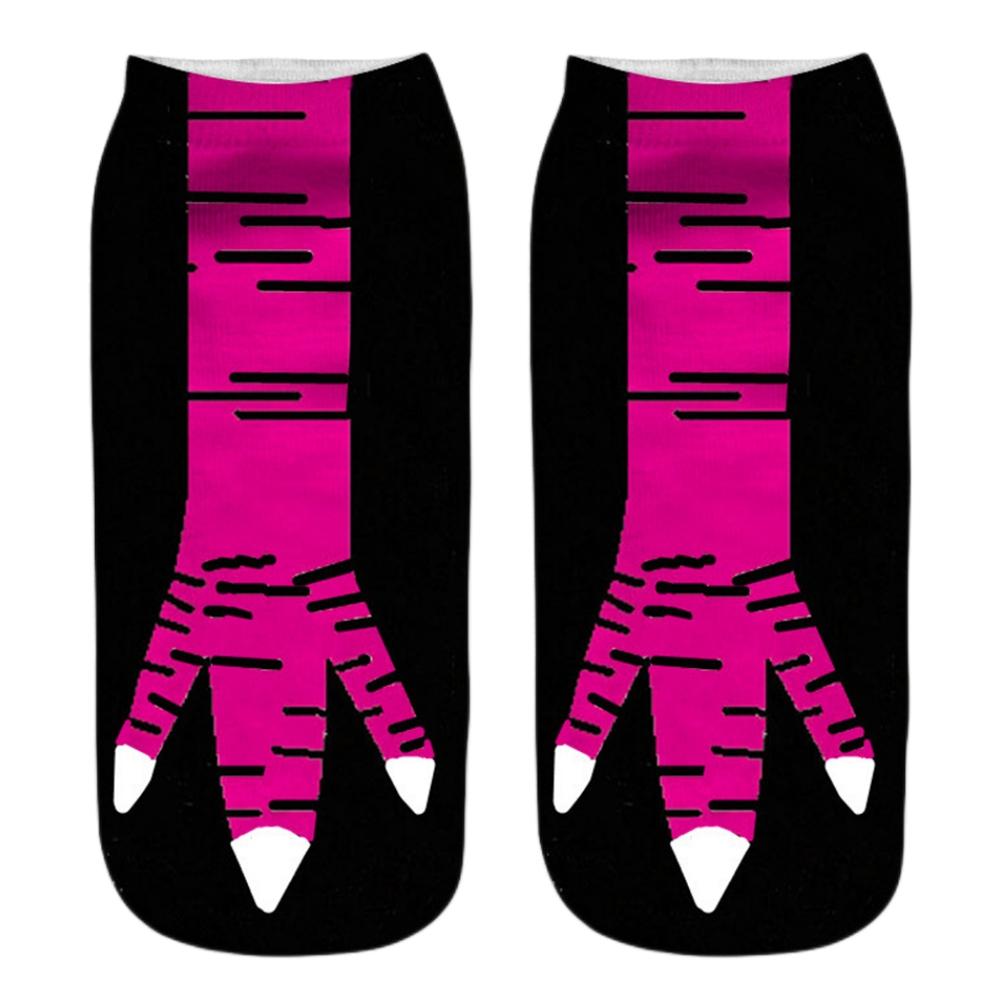 New Happy 3D Printed Chicken Eagle Claw Unisex Soft Casual Short Ankle Socks Funny Animal Paw Cosplay