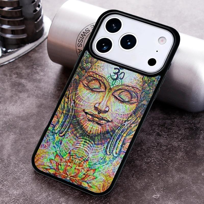 

Neon Psychedelic Trippy Buddha Art Phone Case for iPhone 17 16 15 Pro Max Air 14 13 12 11 Plus Shockproof Capa Cover iPhone 12 Pro
