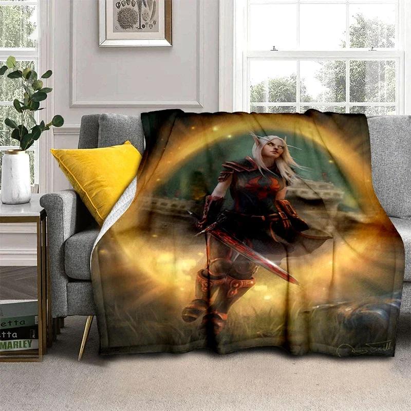 3D World Warcraft Super Burning Beauty Printed Blanket Creativity Super Soft Flannel Is Suitable For Sofa Or Bed Yoga Blanket
