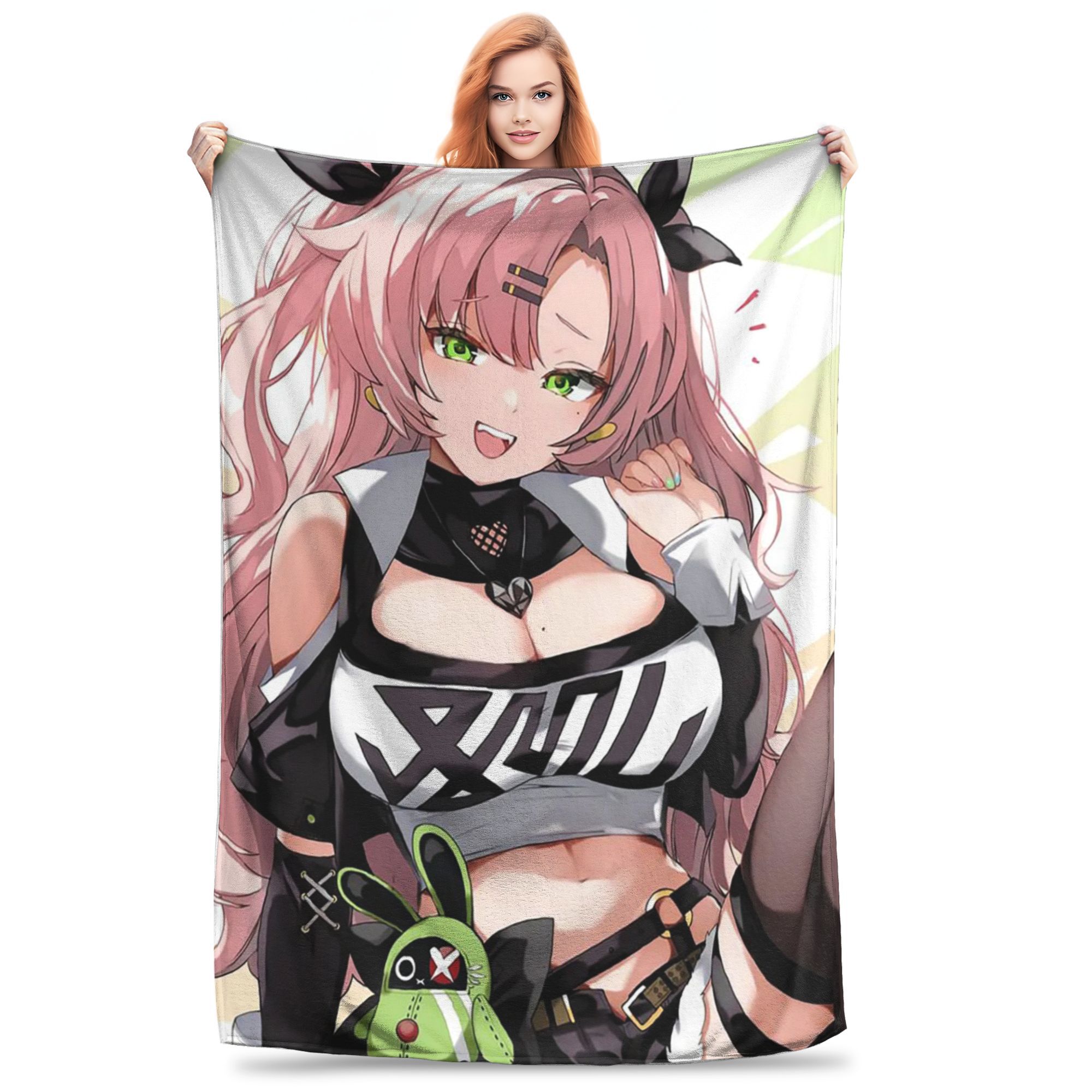 

Flannel Throw Blanket Agent Nicole Demara Zenless Zone Zero Warm Plush Blankets Soft Bedding for Bed Livingroom Home Travel Sofa 80x120cm