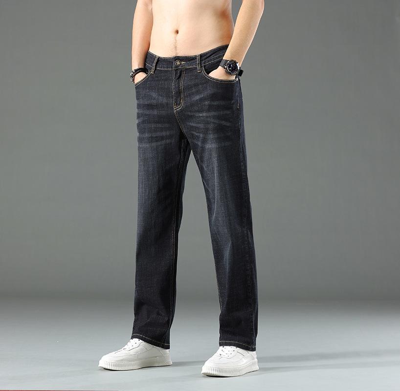

Jeans Men s Loose Summer New Large Size Trousers Men s Thin Summer Casual Versatile Men s Straight Trousers 40 чорний