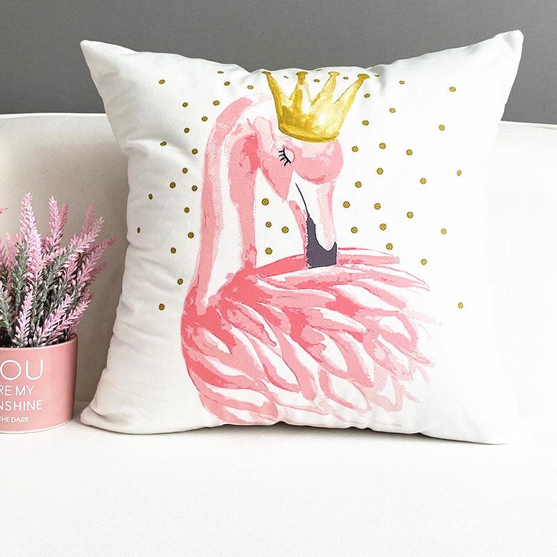 Nordic Ins Style Pink Girl Sofa Pillow Cushion Printed Bedside Car Office Cushion
