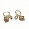 2025 Coffee Tone Zircon Earrings - Rhombus Design, Elegant and Versatile High-End Ear Jewelry