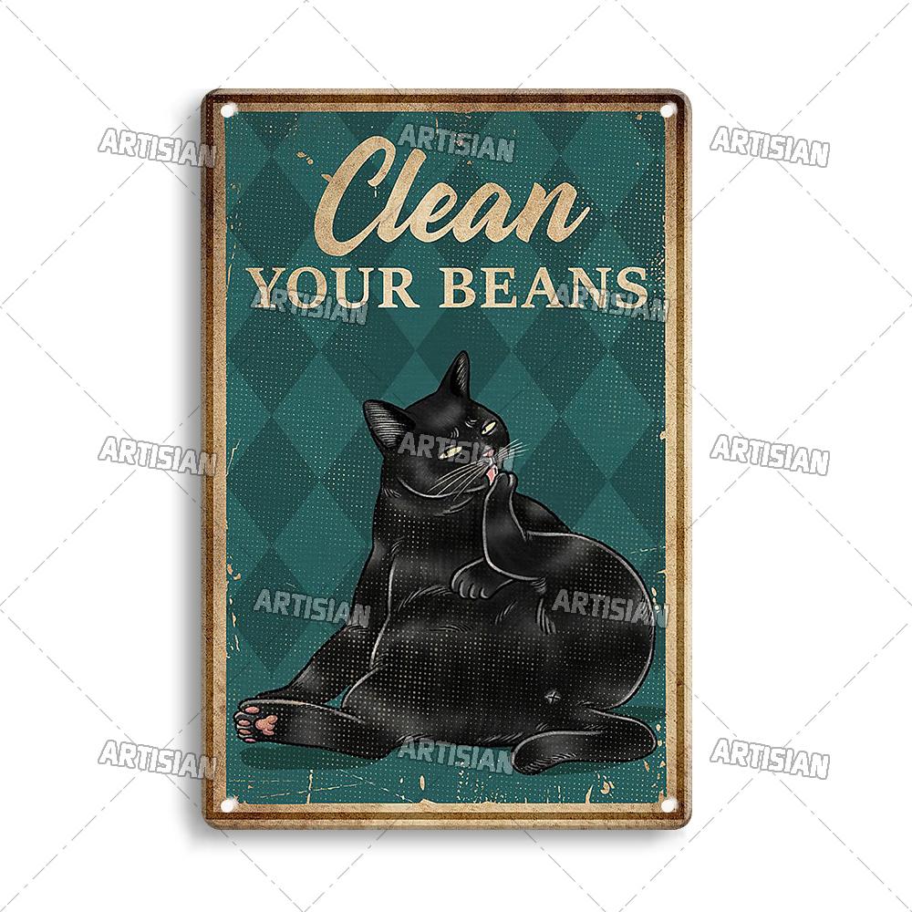 Mfoever  Artisian Funny Pet Retro Metal Sign Salem Sanctuary Cat Vintage Decorative Tin Plate Bar Pub Club Home Man Cave Wall Decor