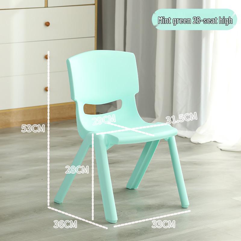Kinder Kunststoff Rückenlehnen Stuhl und Tisch Set - Kindergarten Lernstuhl, Verdickter Kleiner Hocker für Kinder