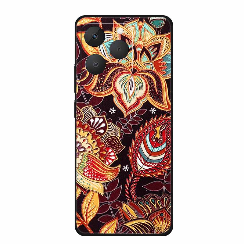 3D Emboss Case For Realme Note 70T Phone Case 70 T Coque Flowers Silicone Soft Back Cover For Realme Note 70 Narzo 80 lite Case